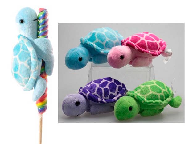 8" (20cm) Lollyplush Sea Turtle asst w/14" lollipop Lollipop
