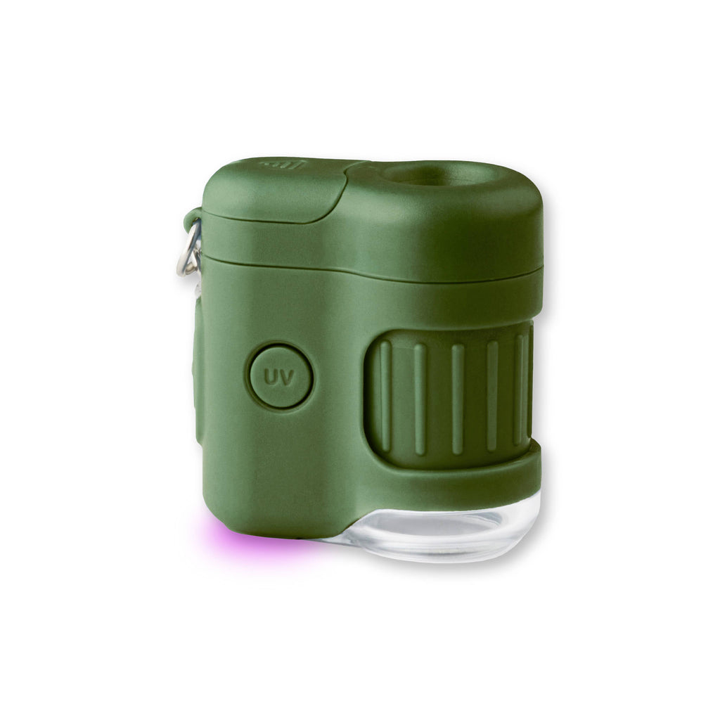 20x Lighted Pocket Microscope Keychain (Green) for Children