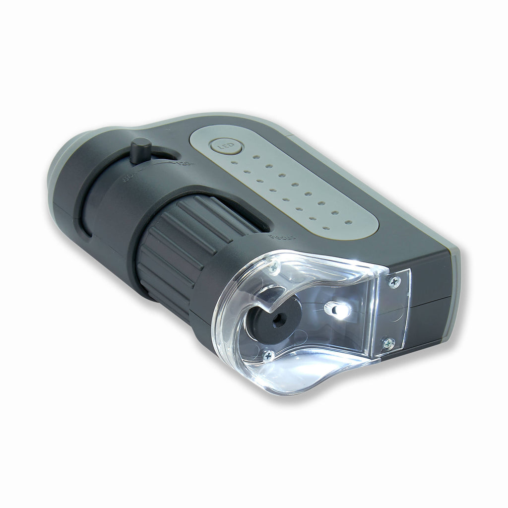 60x-120x Lighted Pocket Microscope, Portable, Educational