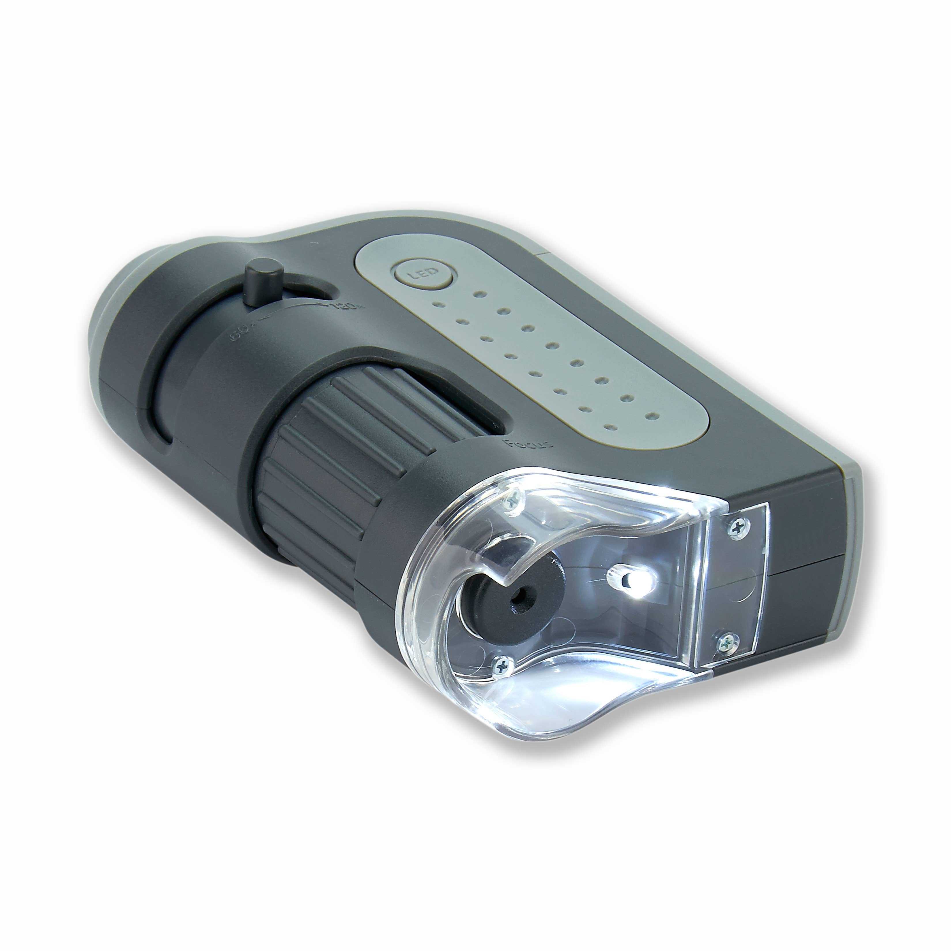 60x-120x Lighted Pocket Microscope, Portable, Educational