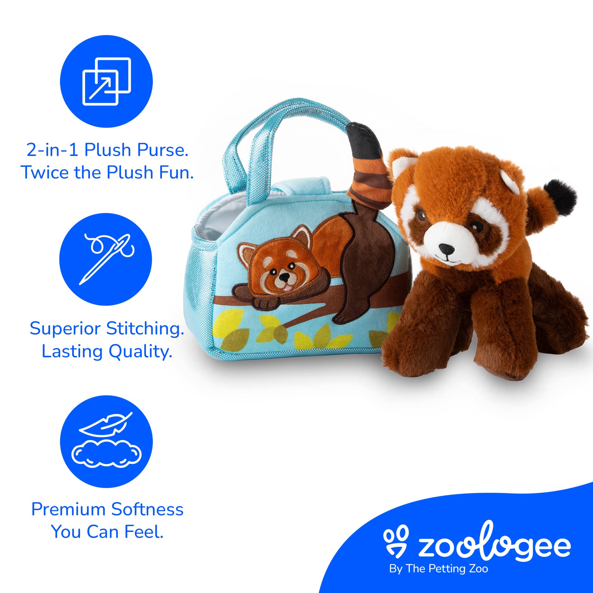 Plush Animal Set with Purse -  Red Panda