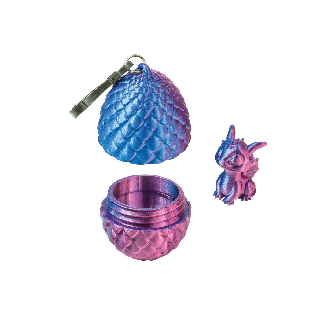 3D PRINTED DRAGON EGG W/ MINI DRAGON KEYCHAIN