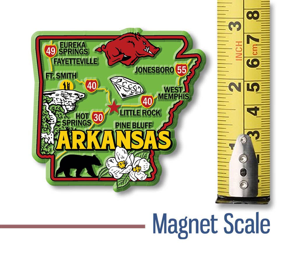 Arkansas Colorful State Magnet Collectible Made in USA