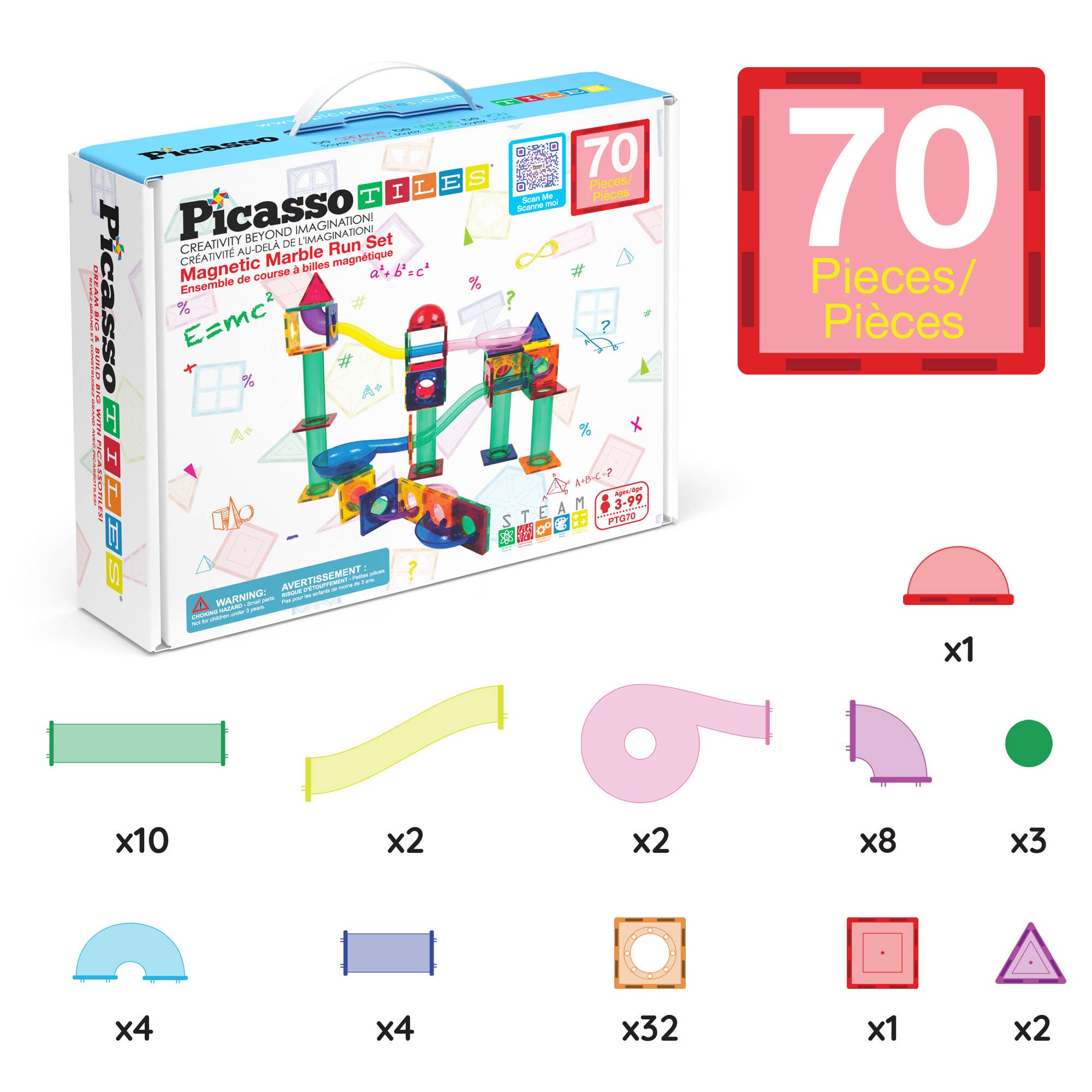 PicassoTiles Magnetic Marble Run Set
