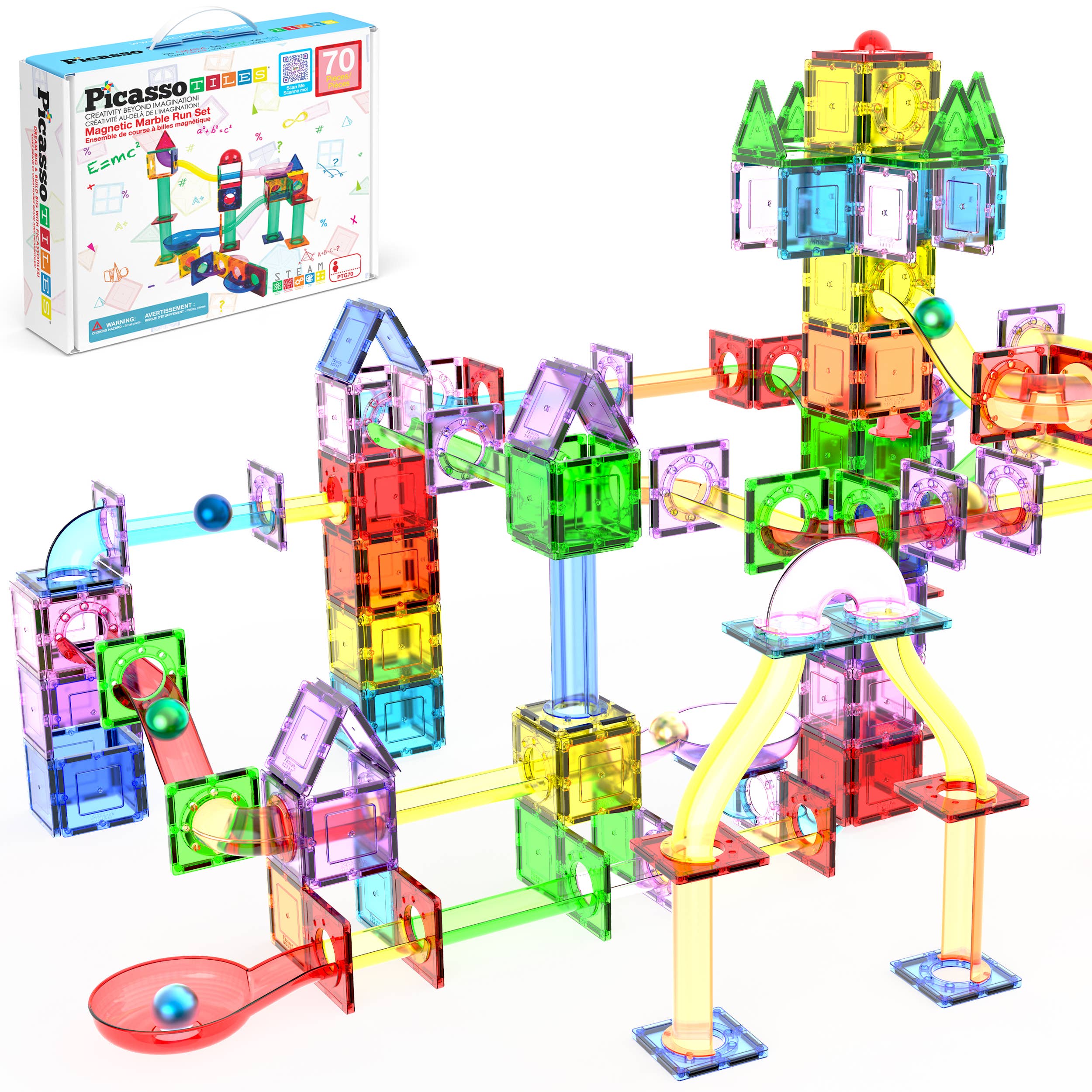 PicassoTiles Magnetic Marble Run Set