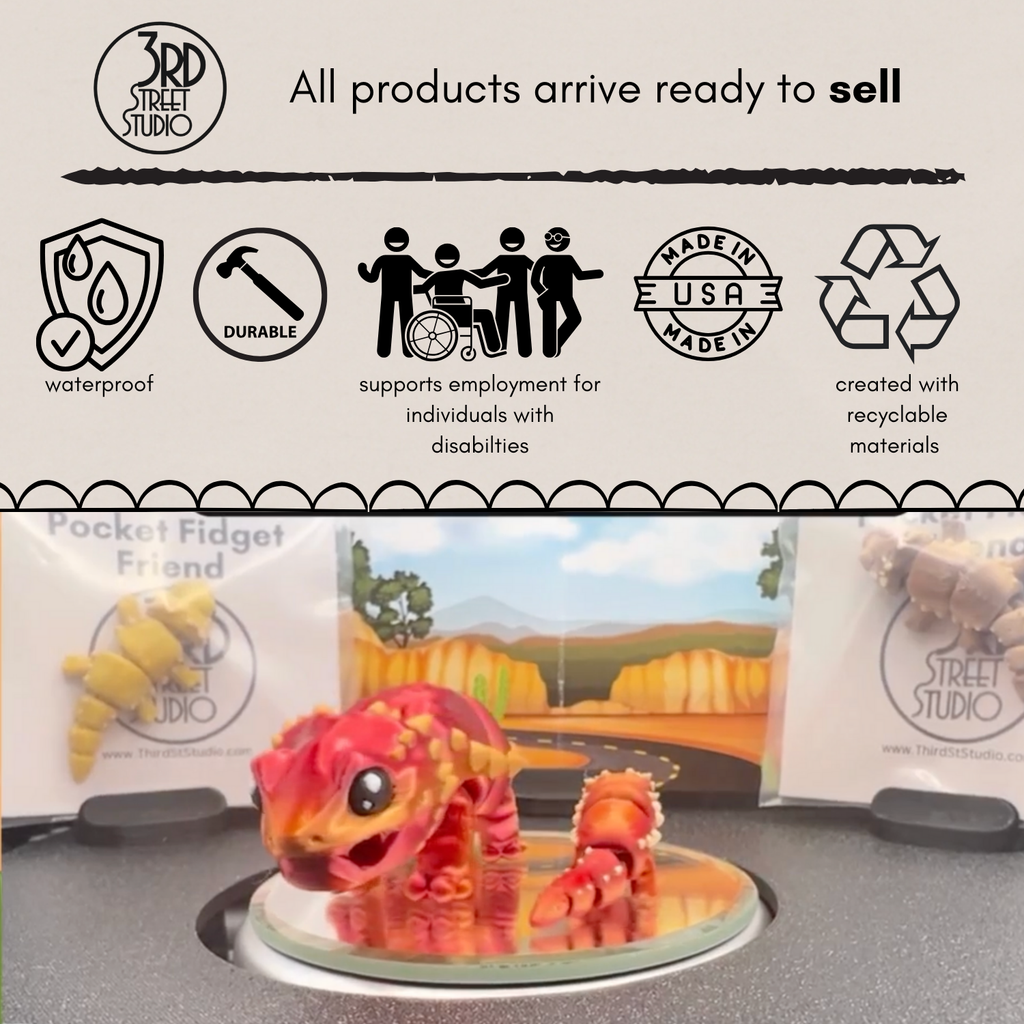 Bearded Dragon Fidget Friend - Includes Play Scene