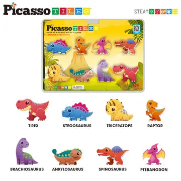 8pc Dinosaur Magnetic Action Figures