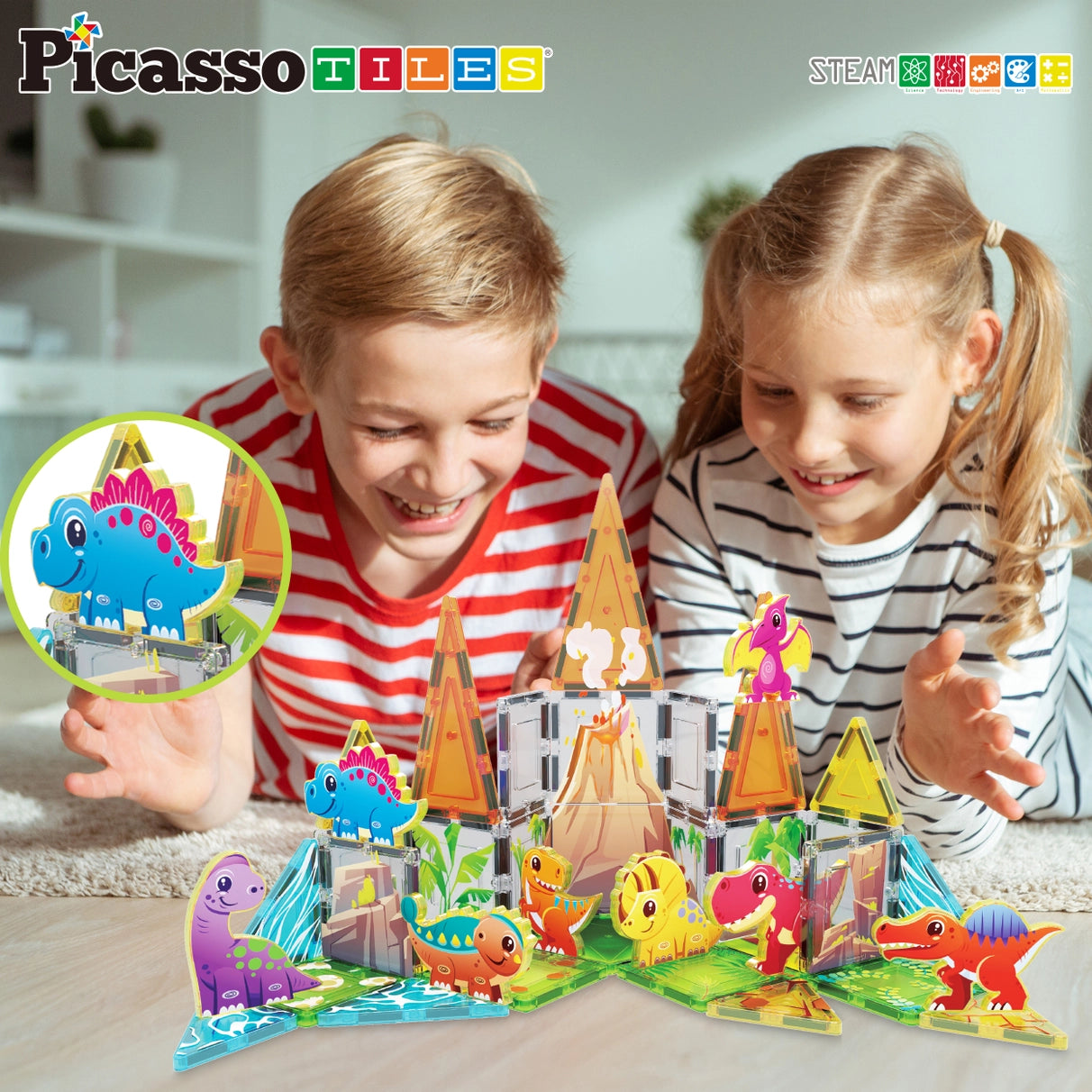 8pc Dinosaur Magnetic Action Figures