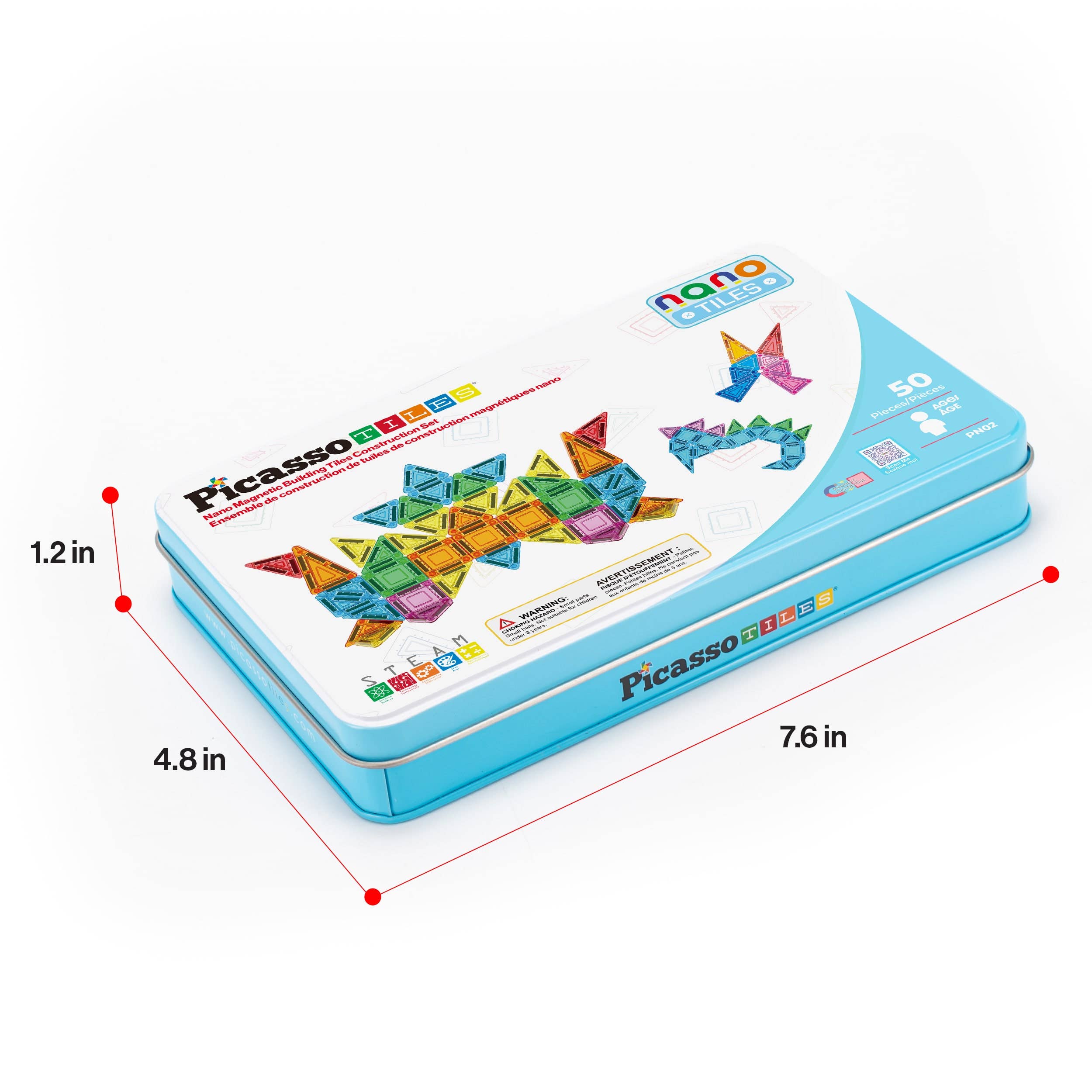 50pc Nano Magnetic Building Tiles Construction Travel Set