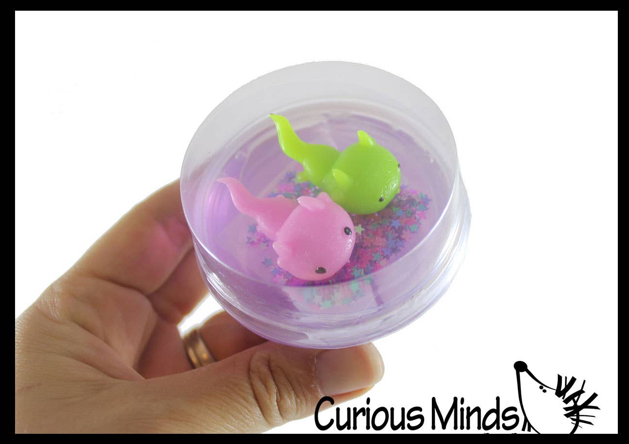 Axolotl and Putty - Putty with 2 Axolotl Figures - Squishy