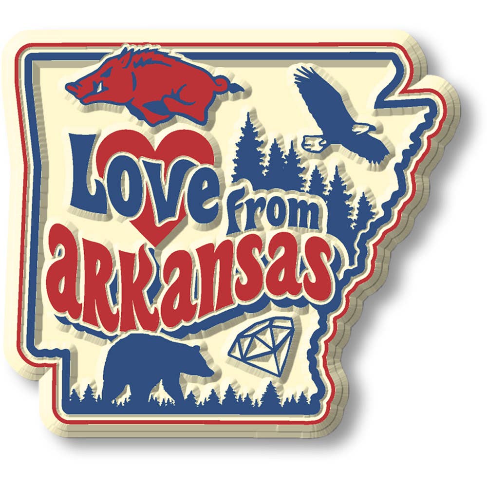 "Love from Arkansas" Vintage State Magnet Made in USA