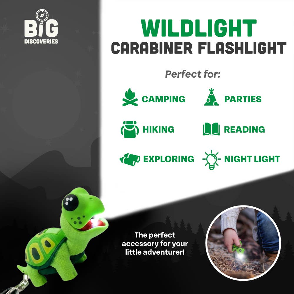 WildLight Animal Carabiner Flashlight - Green Turtle
