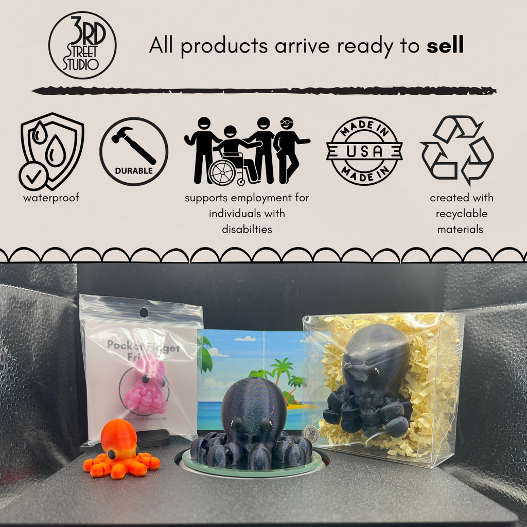 Octopus - Fidget Friend - Includes Play Scene