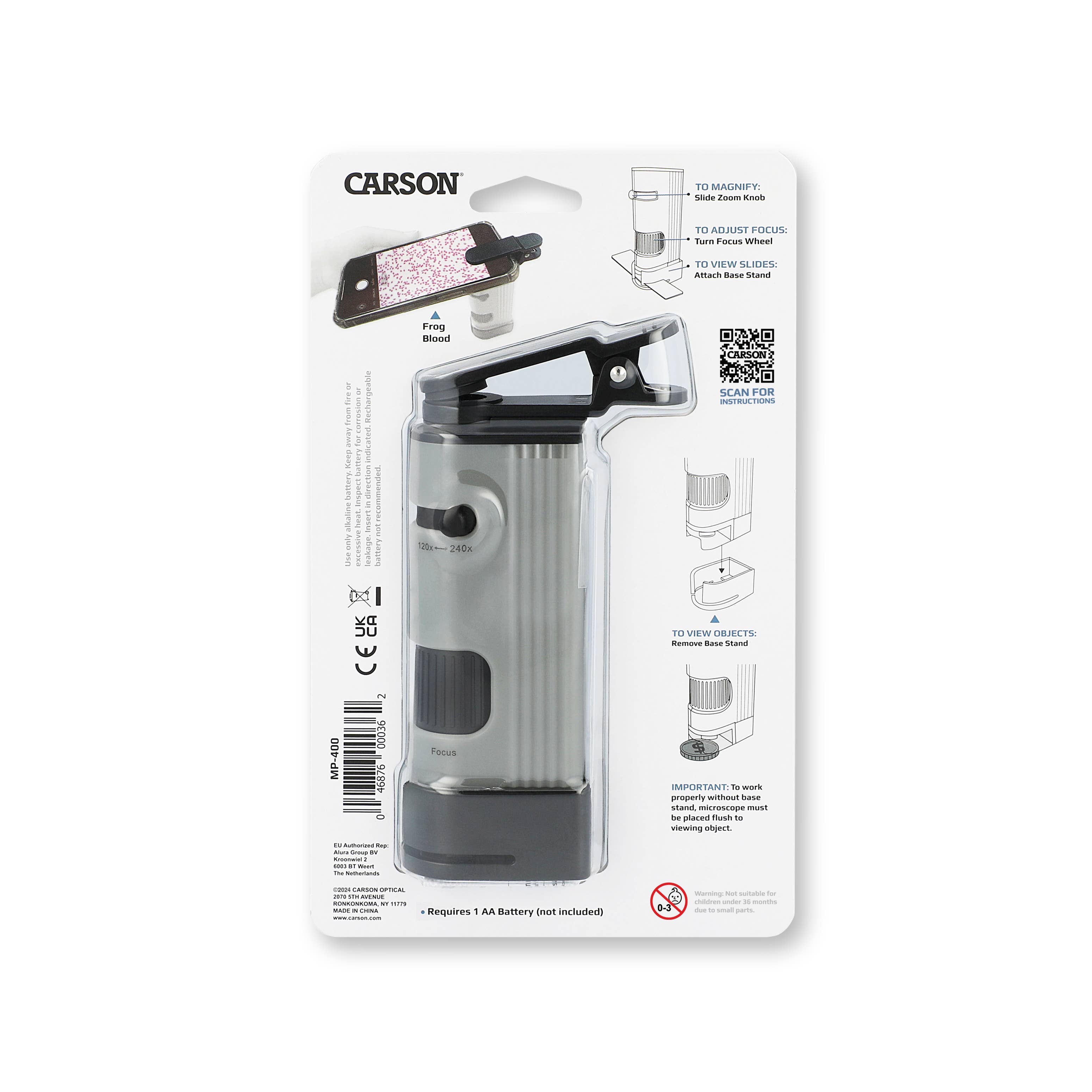 120x-240x Magnification High-Resolution Pocket Microscope