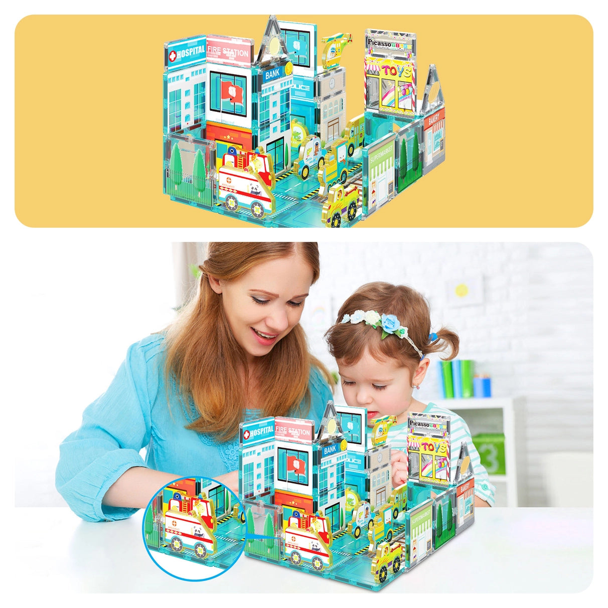 8pc Metro City Magnetic Action Figures