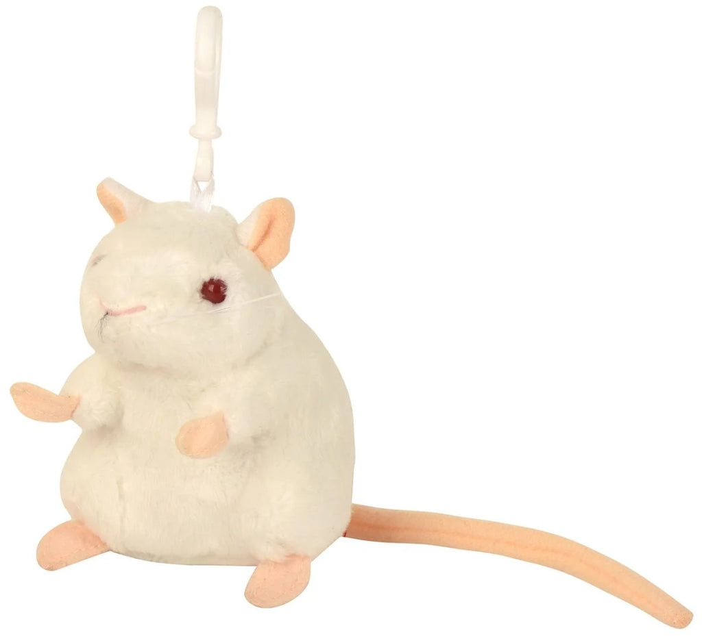 White Lab Mouse Keychain