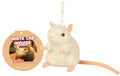 White Lab Mouse Keychain