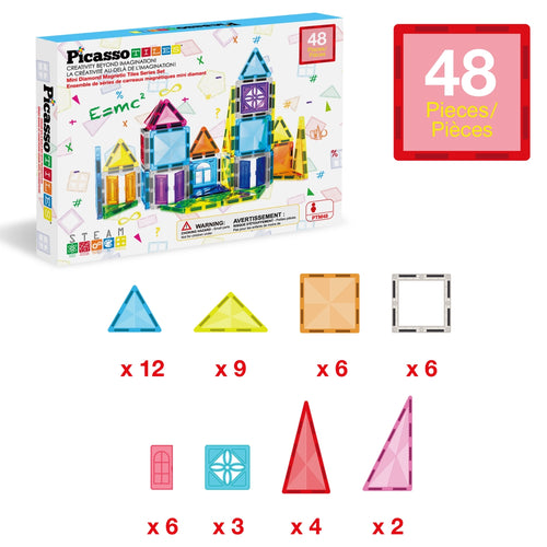 48pc Travel Size Magnetic Tiles
