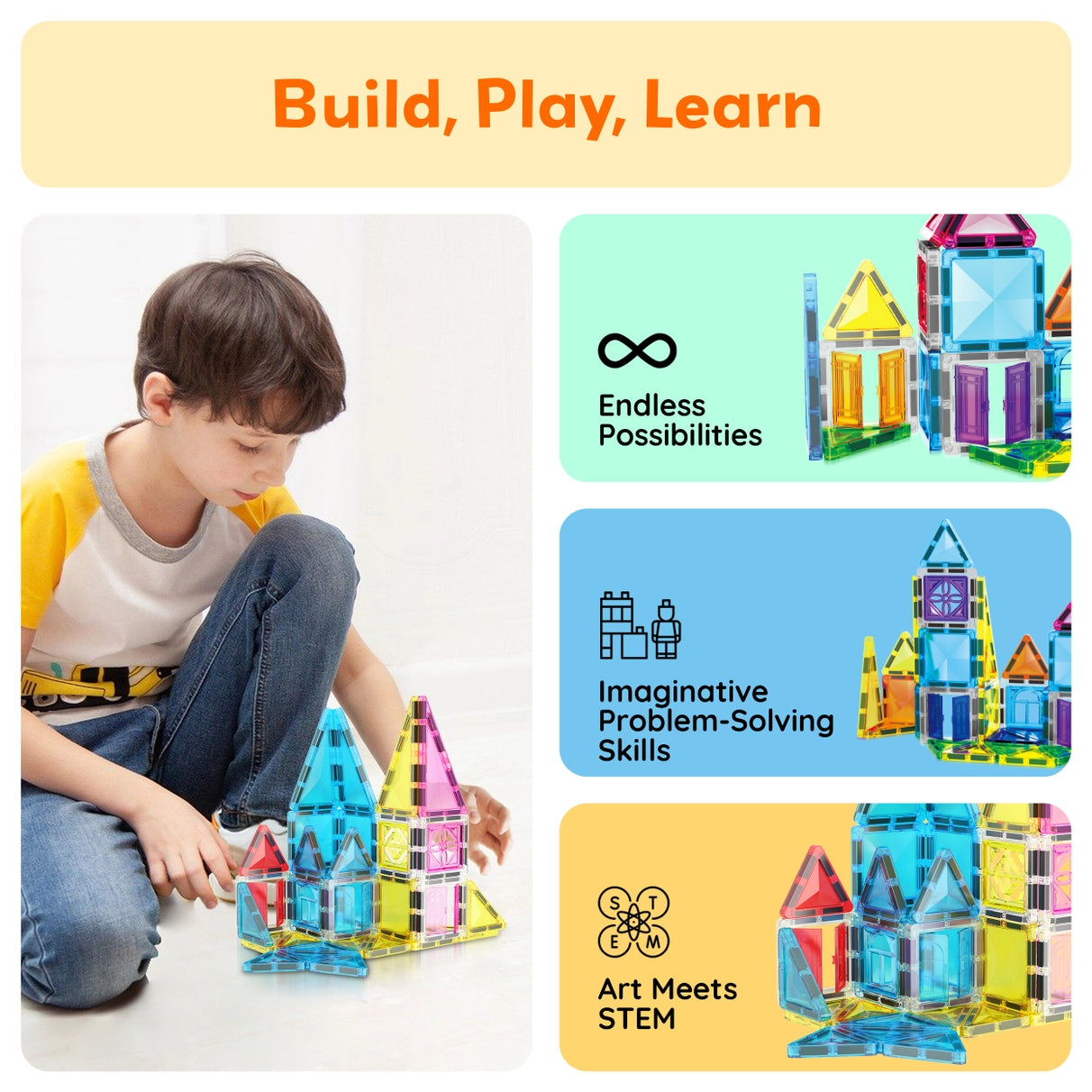 48pc Travel Size Magnetic Tiles
